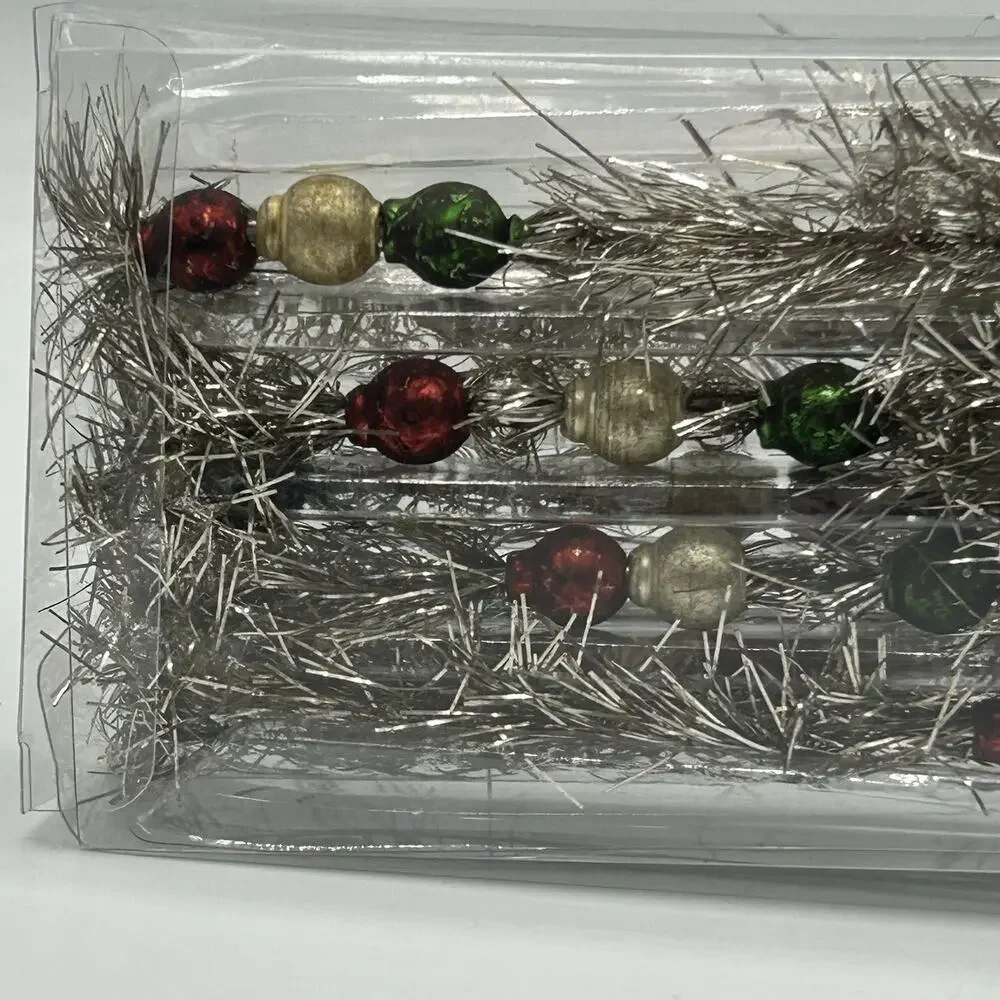 Christmas Glass Beads Tinsel Garland - Vintage Style - Primitives by Kathy